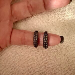 Oomiay Black Gold Cuffs With Mystic Topaz Crystals